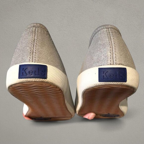 Keds Sneakers Grey Silver Slightly Sparkly Lace Up (7) - Picture 5 of 8